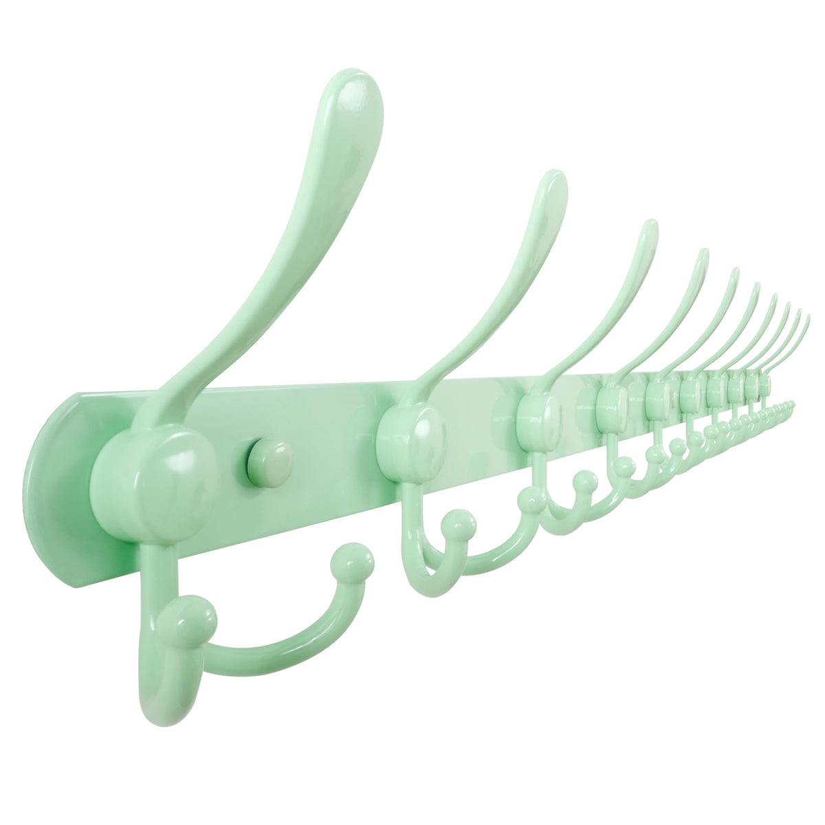 Dseap Coat Rack Wall Mount - 96cm Long 10-Tri-Hooks Heavy Duty Coat Hanger Rail Wall Hooks for Hanging Coats Hats Clothing Clothes Purse Mudroom