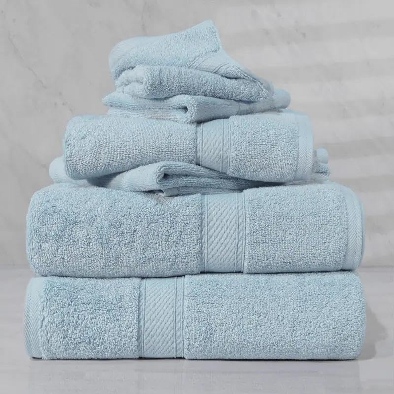RAYMSTER 10 Piece Egyptian Cotton Towel Set - 2 Bath, 4 Face, & 4 Hand Towels Set for Daily Use - Soft, Highly Absorbent, Quick Dry, and Lightweight