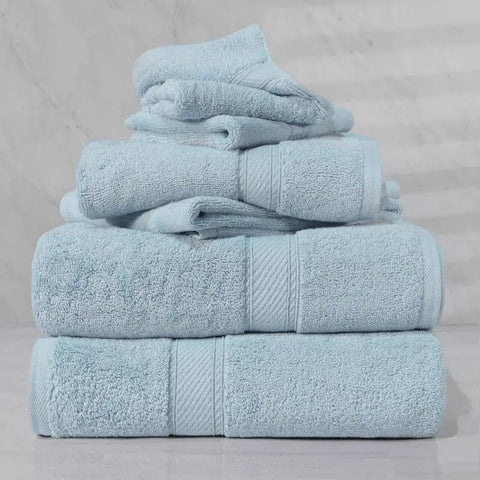 RAYMSTER 10 Piece Egyptian Cotton Towel Set - 2 Bath, 4 Face, & 4 Hand Towels Set for Daily Use - Soft, Highly Absorbent, Quick Dry, and Lightweight