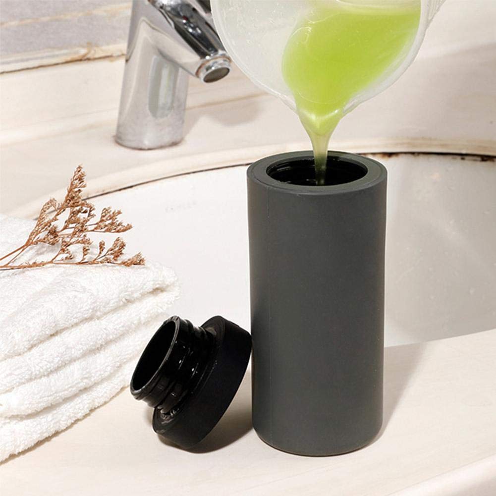 Nikou Dispenser Bottle, Refillable Dish Washing Liquid Dispenser - Silicone Divided Shampoo Shower Gel Bottle, Grey