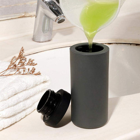 Nikou Dispenser Bottle, Refillable Dish Washing Liquid Dispenser - Silicone Divided Shampoo Shower Gel Bottle, Grey
