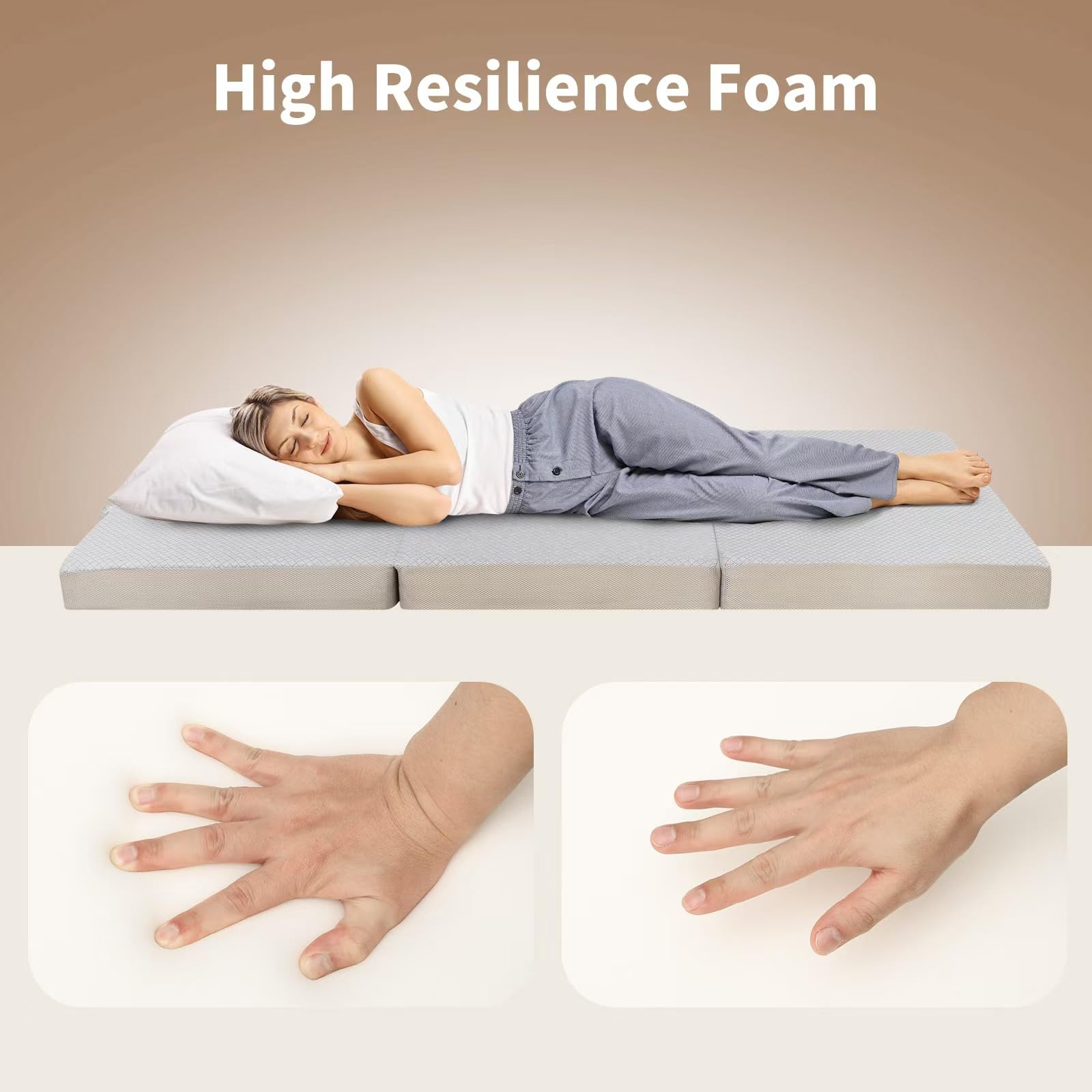 Gwydre Tri-fold 190 * 75 * 10cm Small Single Memory Foam Mattress
