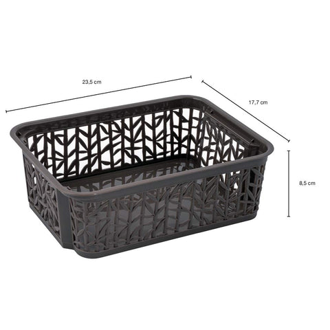 BranQ - Home essential Universal, multifunctional, adjustable storage basket in bamboo design, BPA-free plastic, size S - 2.5 litres, 1 piece