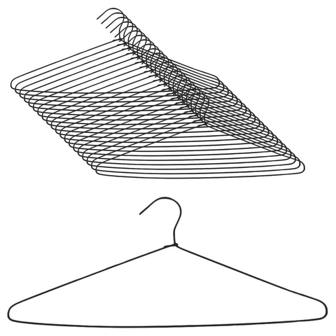 Metal Hangers with Rubber Coating Space Saving Non-Slip Heavy Duty Hangers for Heavy Clothes (20, Black)