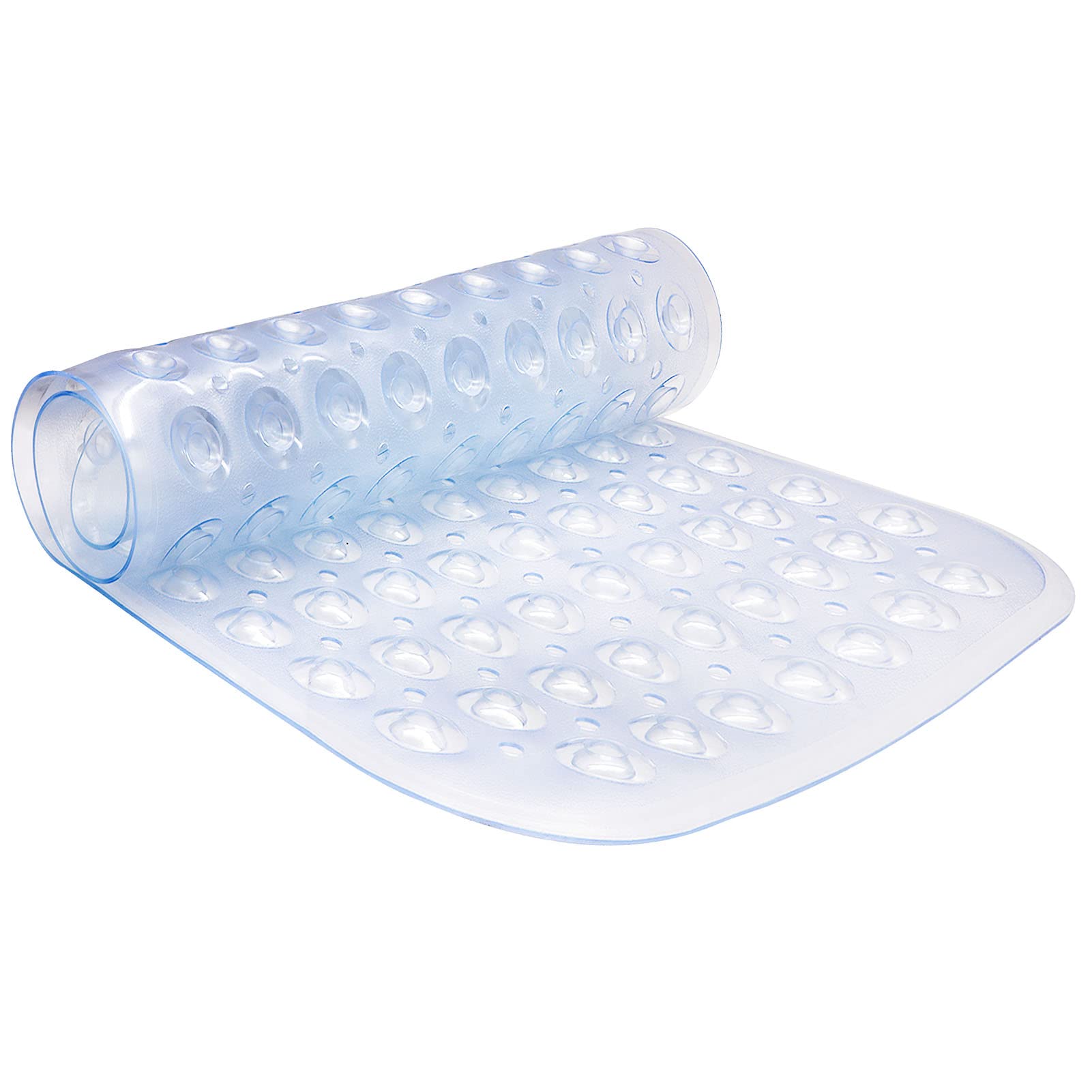 Non Slip Bath Mat, Uooker Anti Slip Shower Mat, Anti Mould Long Rubber Bathroom Mat 70x38cm with Drain Holes & Strong Suction Cups Grip