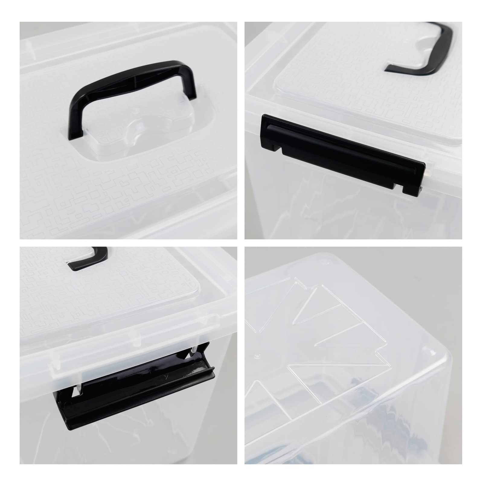 Afromy 12 Litre Storage Box with Handle and Lid, Set of 6 Storage Bin