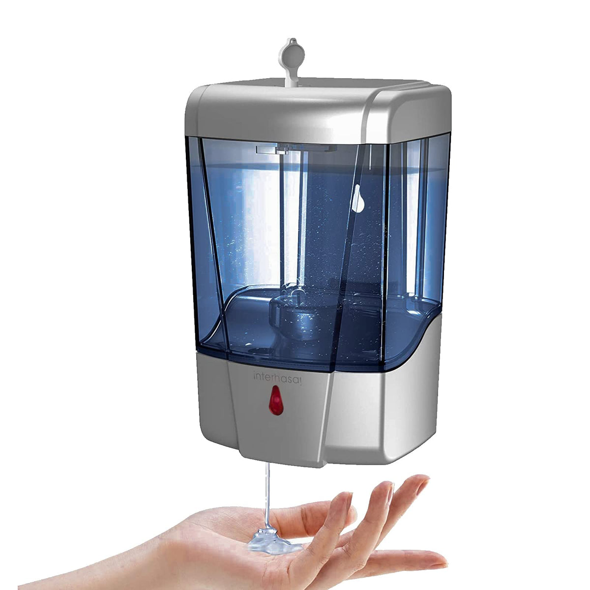 interhas! Automatic Wall Mounted Commercial Hand Sanitizer Dispenser - Liquid/Gel Touchless, 600ml/20oz (Silver)