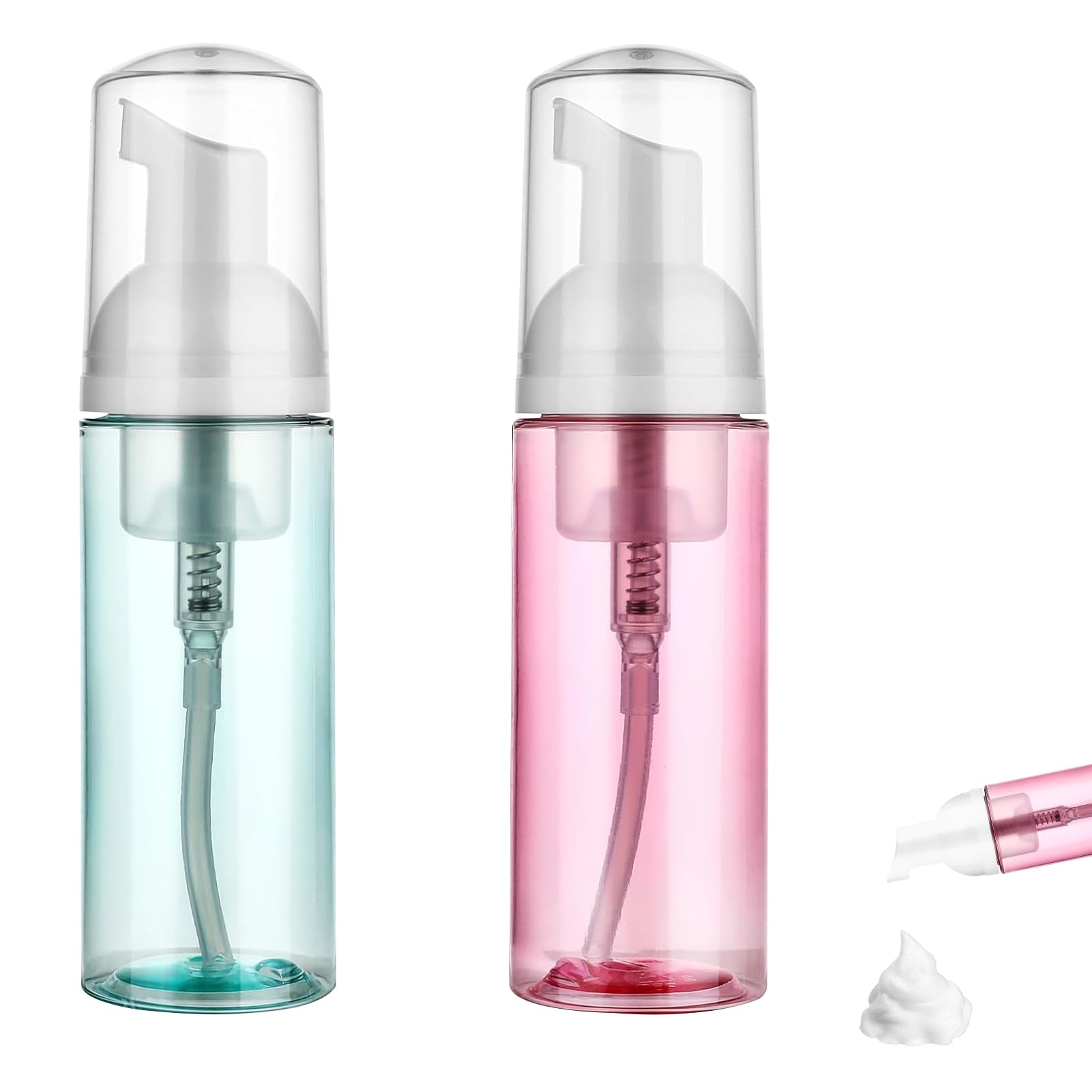 2PCS Foam Pump Bottle Travel Portable Small Size Mousse Foam Soap Dispenser