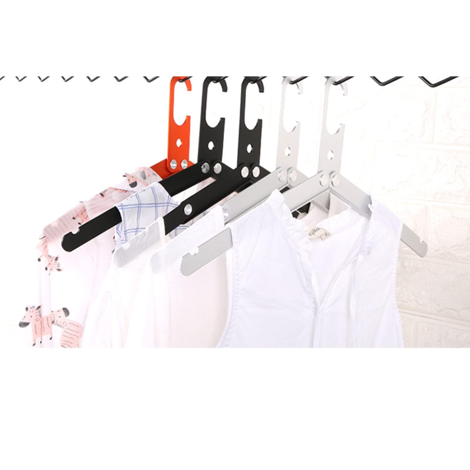Clothes Hanger, Foldable Travel Hanger with Windproof Hook High Strength Travel Essentials Clothes Drying Rack for Home, Camping, Hotel