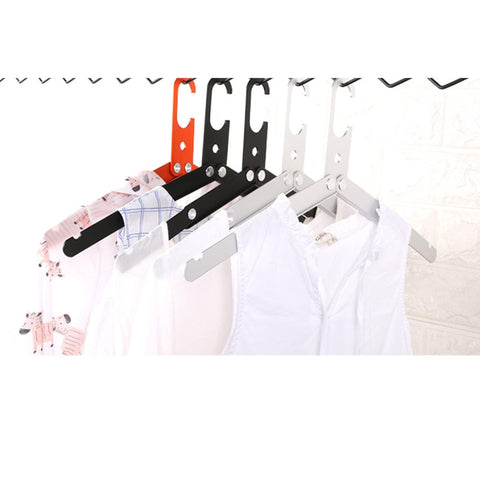 Clothes Hanger, Foldable Travel Hanger with Windproof Hook High Strength Travel Essentials Clothes Drying Rack for Home, Camping, Hotel