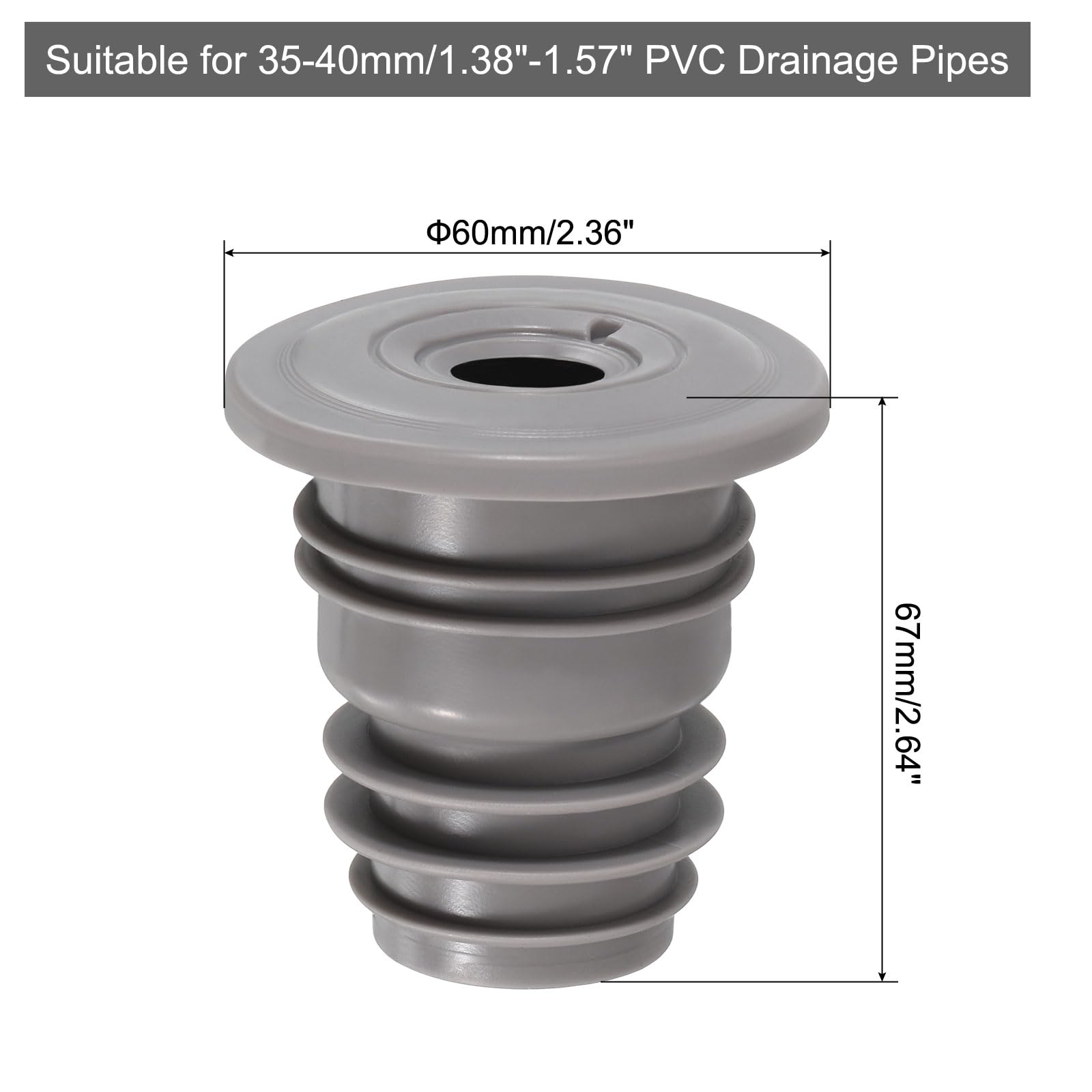 sourcing map Drain Pipe Seal Ring, Silicone Ring Washing Machine Sealing Plug, Anti-Odor Floor Drain Plug Sewer Pipe Seal Ring Sealing Cover for