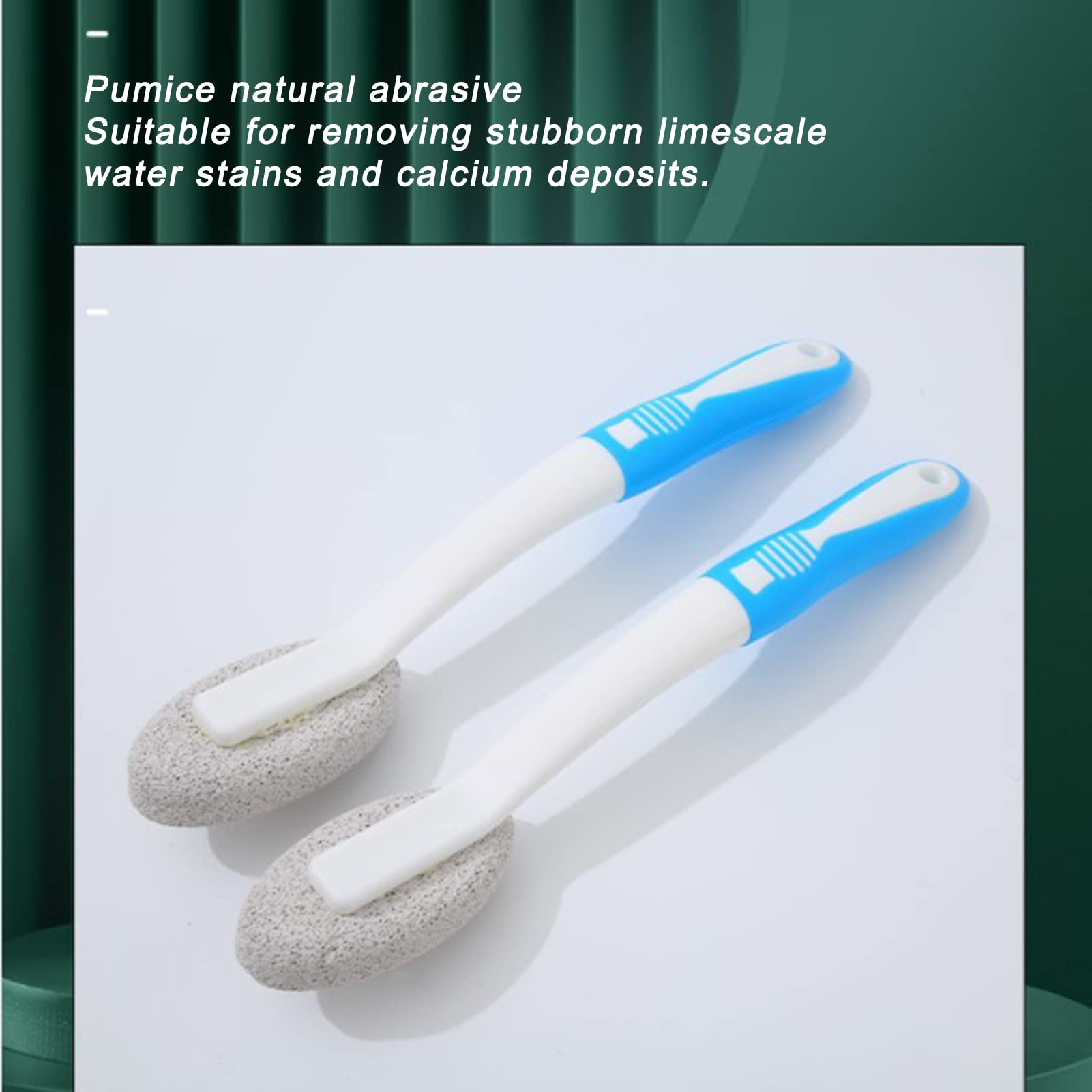 Pumice Stone Toilet Brush, Hard Water Remover, Bathroom Cleaner for Porcelain & Ceramic Surfaces, Suitable for Sink, Pool, Kitchen, and Toilet Bowl