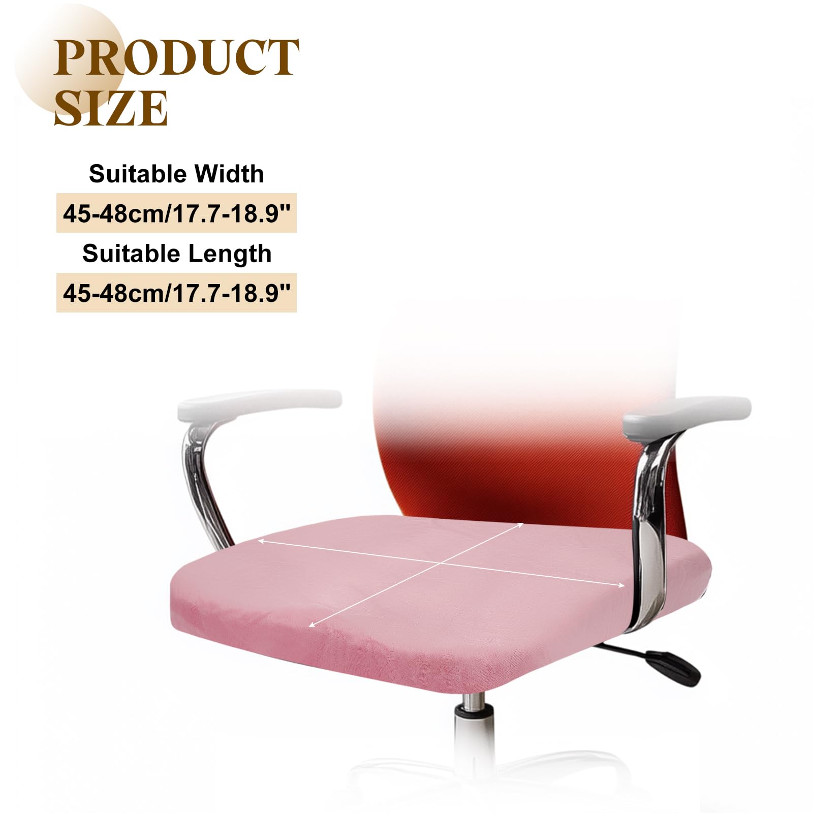 sourcing map Office Chair Cover, Stretchable Soft Rotating Chair Slipcover Washable Desk Computer Seat Cover Protector for Office Home, L(45-48cm)