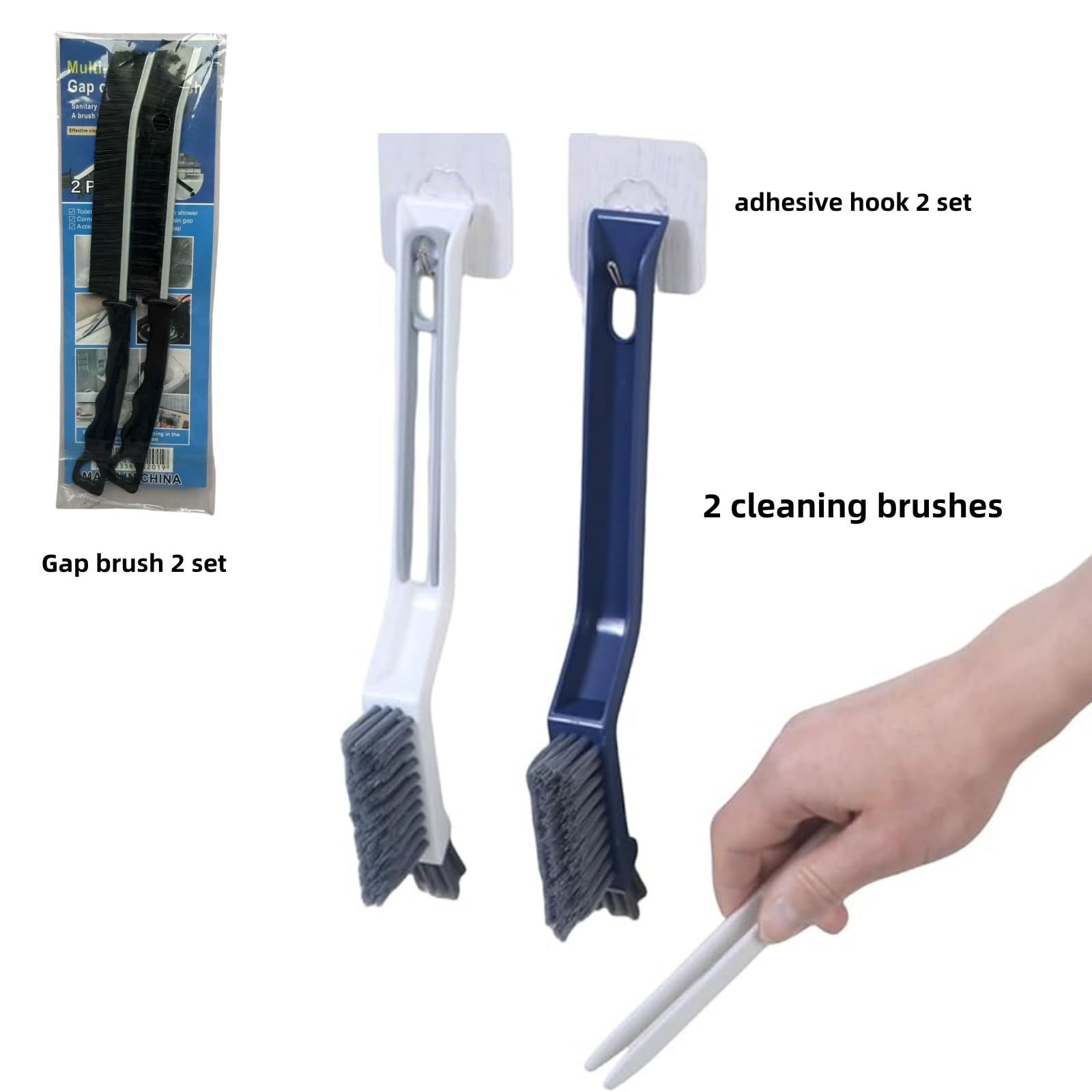 ROSSRORE Stiff Bristle Gap Washing Up Brush, Small Cleaning Grout Cleaning Toilet Brush Shower Tile Scrub Brush, Narrow Gap Cleaning Tool