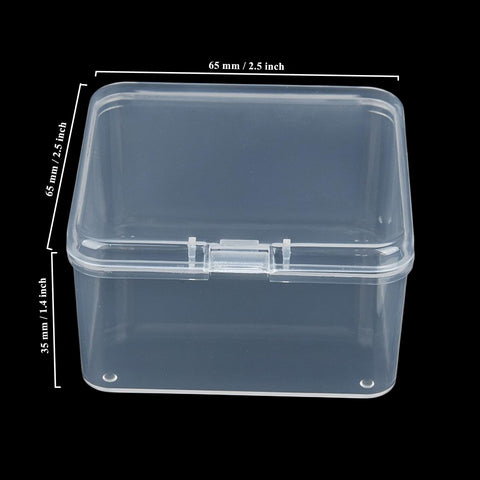 LJY Clear Square Plastic Boxes, 60 Pack, 6.5 x 6.5 x 3.5 cm