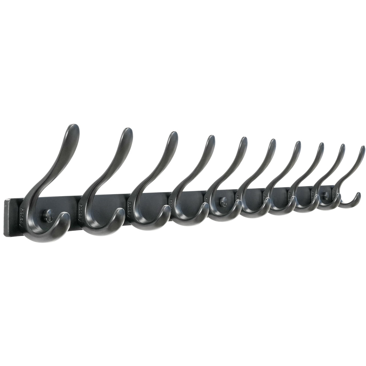 HONSKY Wall Mounted Coat Rack - 94cm Long Heavy Duty Metal 10 Double Hook, Sturdy & Space-Saving, for Hallway,Bedroom, Entryway, Holds Jackets