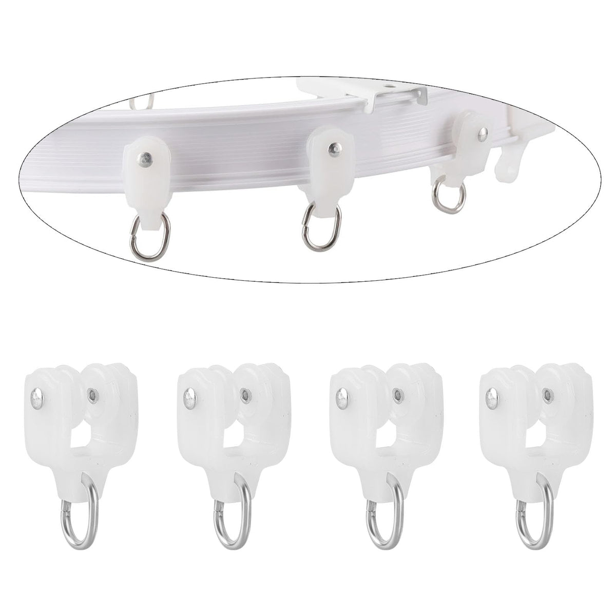 Ceiling Curtain Track Accessories Flexible Bendable Curtain Track Rollers Plastic Drapery Rail Sliding Glider for Windows Shower Curtain Tracks