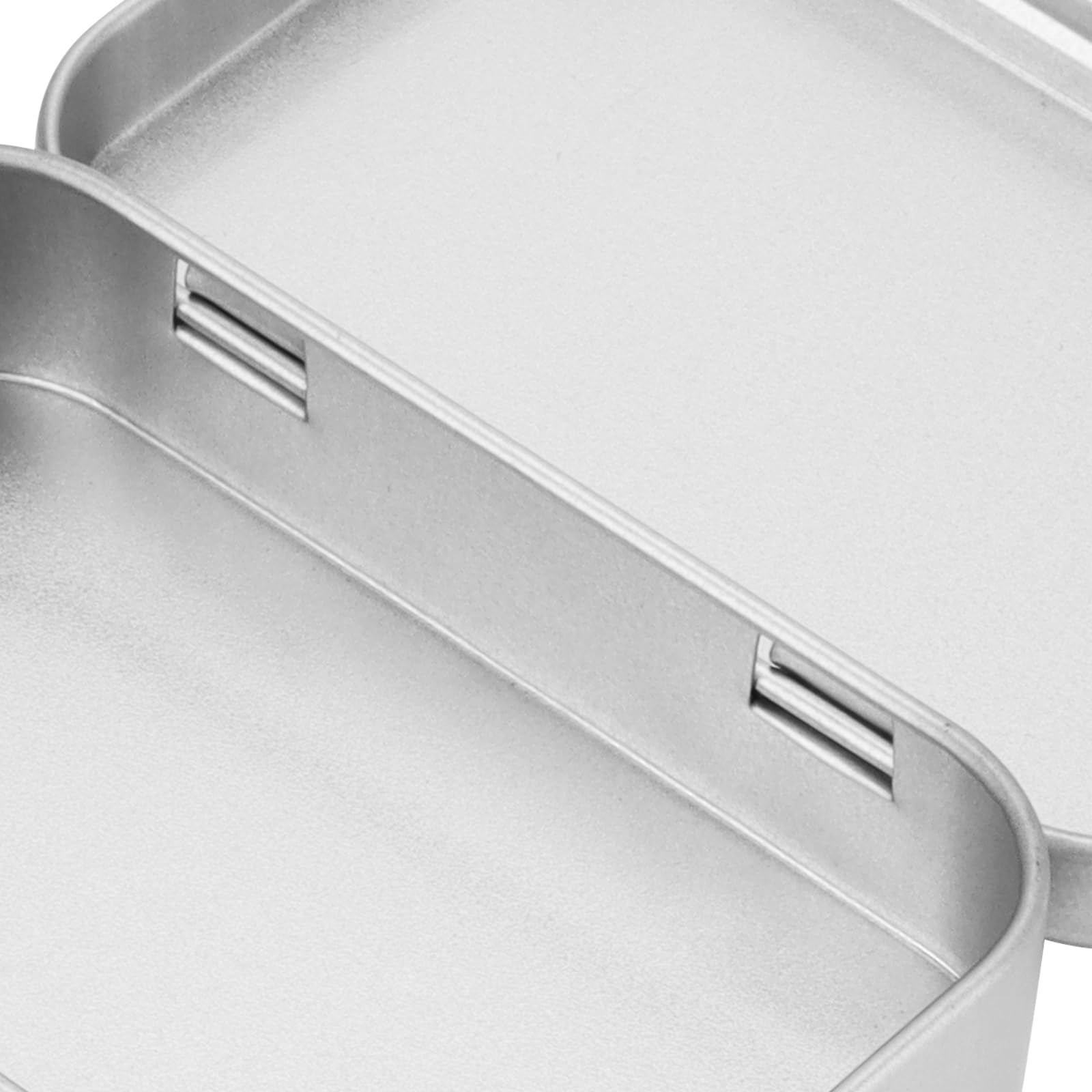 JOIKIT 40Pcs Rectangular Hinged Storage Tin, 9.5 x 6 x 2cm Silver Small Metal Tin Box for Candy, Keys, Teas