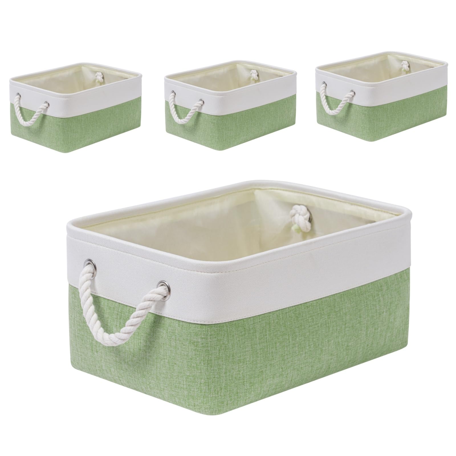 SOCOHOME Fabric Storage Box, Storage Basket with Handles for Shelves Toy, Wear-Resistant and Reinforced (M, 4 Pack)