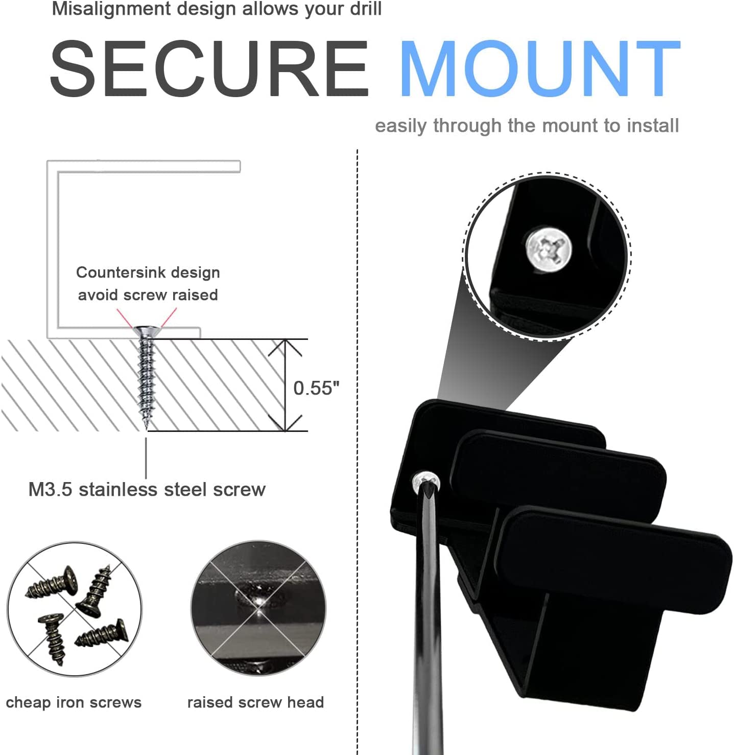 JEMACHE Under Desk Dual Decker Laptop Mount, Hard Aluminum Under Table Desk 2 Tier Holder for Laptop, Mac Mini, MacBook