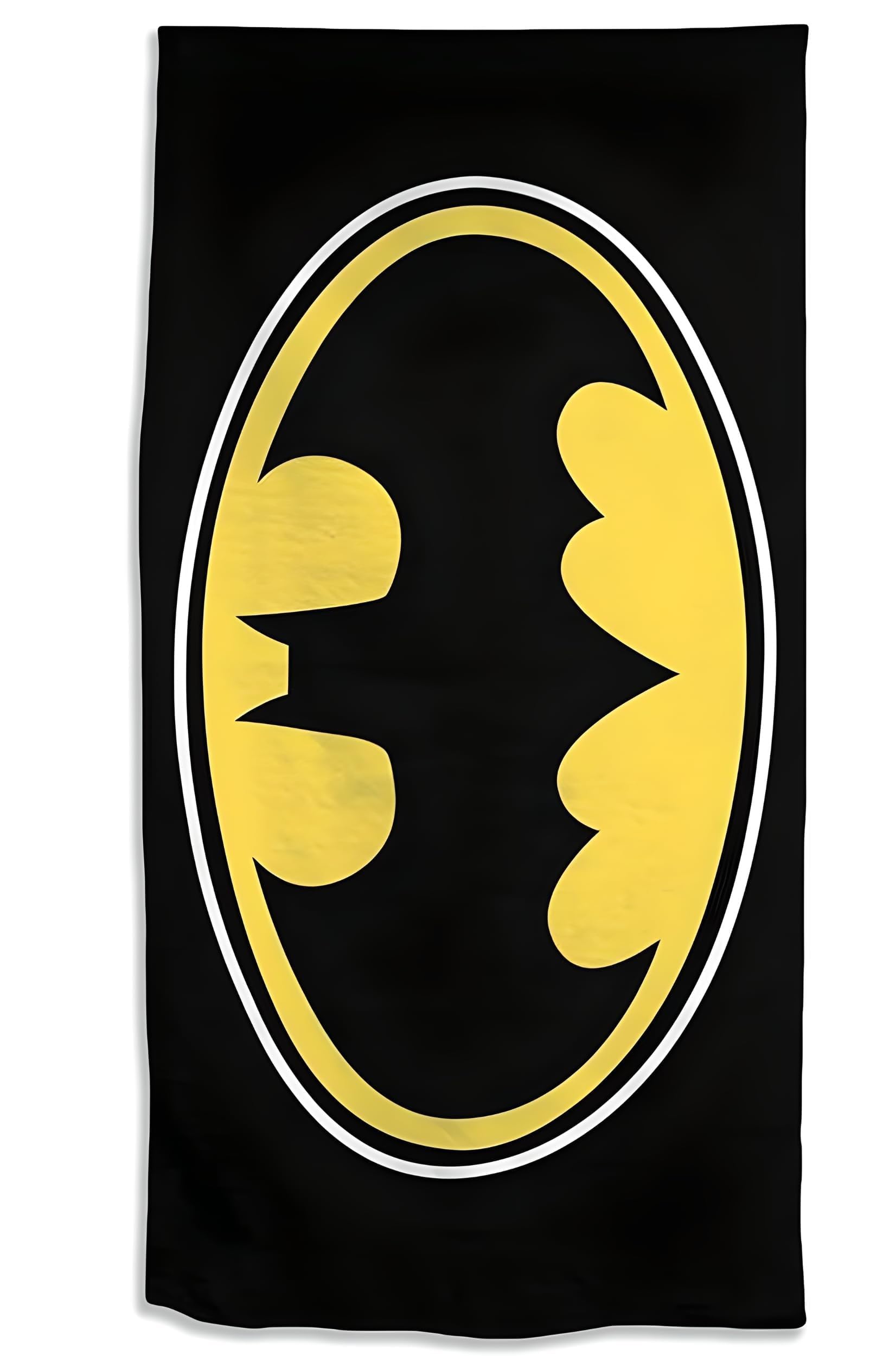 BrandMac Batman Beach and Bath Towel – 100% Cotton, Soft and Absorbent Large Towel 70x140 cm, Ideal for Kids and Adults, Machine Washable
