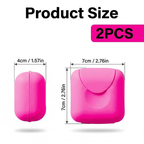 Gaomumu 2PCS Green Travel Soap Box, Waterproof Sealed Soap Dish with Lid, Portable Square Small Soaps Box