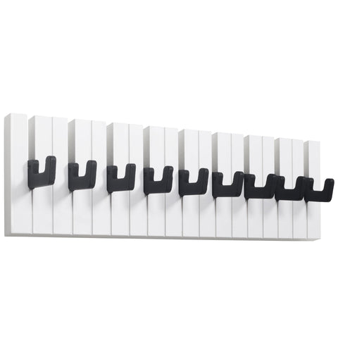 RICOO Premium Coat Hooks for Kids, WM1886-L, Wall Mounted, – Black & White Wooden Design – 49x15x2cm – Ideal for Homes, Schools & Kids’ Rooms