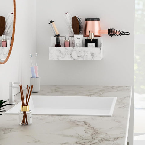 VITVITI Organizer Stand - Hair Dryer & Straightener Holder with 4 Slots, Makeup Storage Tray for Bathroom Vanity, Dressing Table, Kitchen Counter