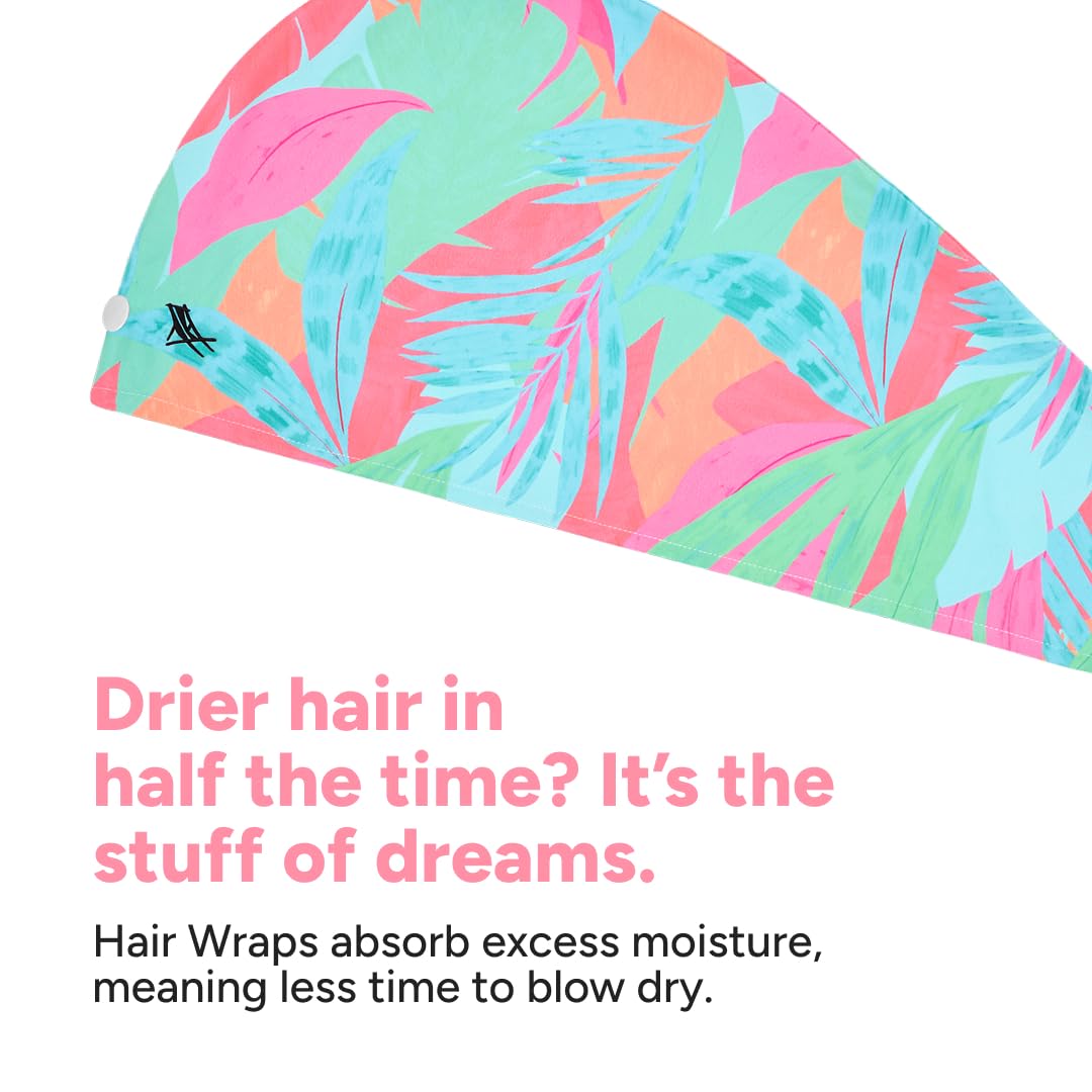 Dock & Bay Turban Hair Towel - For Home & the Beach - Super Absorbent, Quick Dry - Hot Tropics