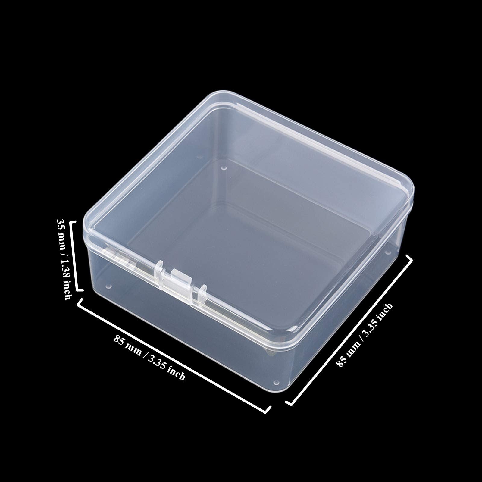 Goodma 12 Pieces Square Empty Mini Clear Plastic Storage Box, 85x85x35mm