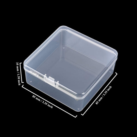 Goodma 12 Pieces Square Empty Mini Clear Plastic Storage Box, 85x85x35mm