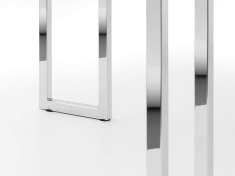 Julian Bowen Positano Dining Table, Marble Effect & Chrome - H75.5 x W150cm