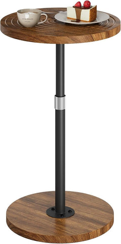 Asgolion Small Side Table, Adjustable-Height Round Drink Table