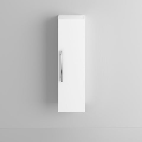 iBathUK Avon Wall Mounted Tall Bathroom Storage Cabinet, Slim MDF Cupboard Unit with Soft Close Door and Fixed Shelves
