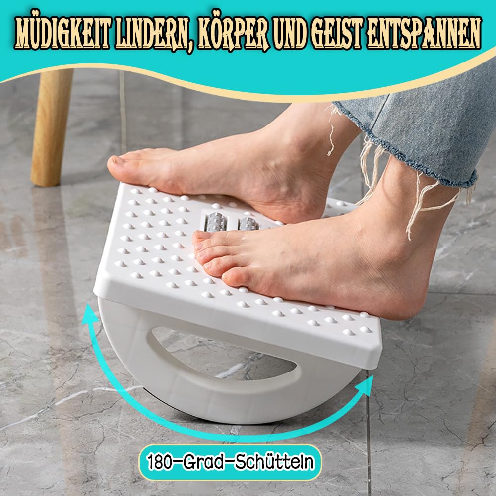 Cnwinu Foot Rest Under Desk,Ergonomic Adjustable Foot Rest Foot Stool with Massage Roller for Under Desk,Footrest Improved Pressure Relief