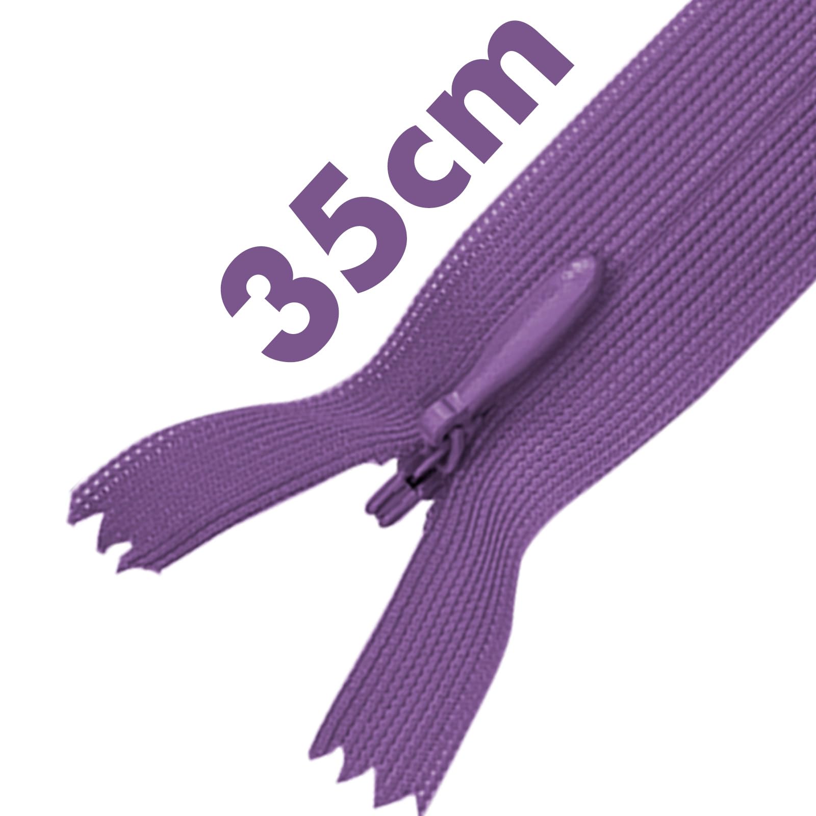 MARARDI [Pack 10] Invisible Zippers [Amethyst] Nylon [35 cm] Sewing Clothing Bags Ribbon Cotton Leather Plastic for Sewing Machine Zip with Metal