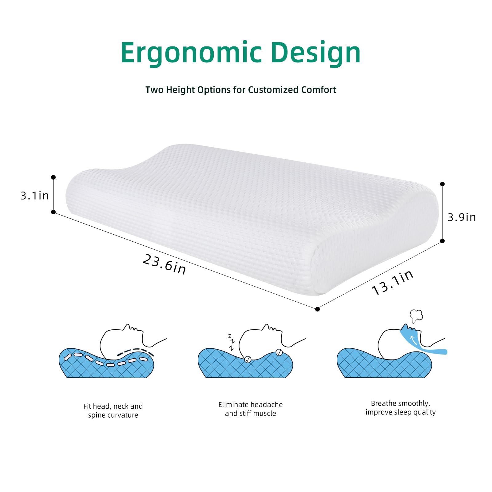 SUQ I OME Slim Sleeper-Gel Thin Memory Foam Pillow for Sleeping,Contour Thin & Low Cervical Profile,for Neck Pain, Stomacher