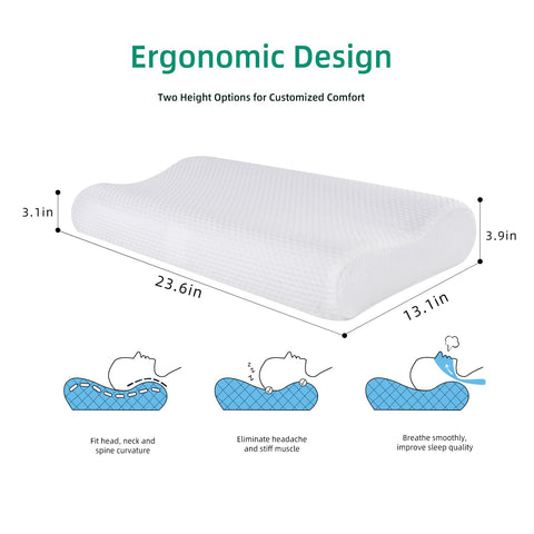 SUQ I OME Slim Sleeper-Gel Thin Memory Foam Pillow for Sleeping,Contour Thin & Low Cervical Profile,for Neck Pain, Stomacher