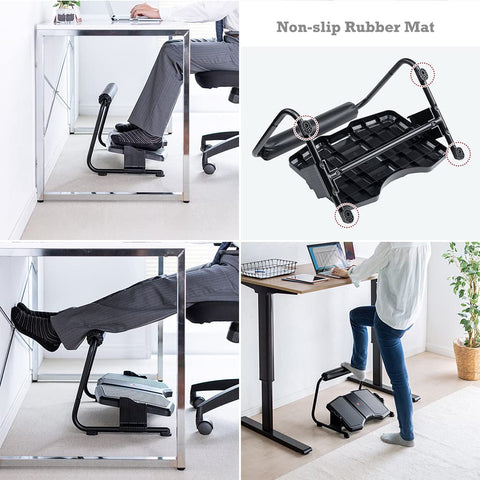 RIAMTGCX Ergonomic Adjustable Footrest, Black, 30 x 42 cm, Modern, Rectangular, Health and Wellness Promoting