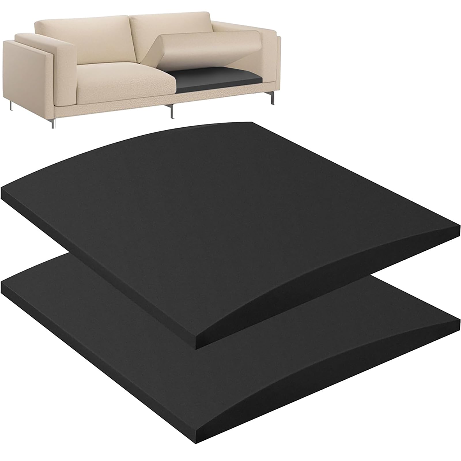 JOAASU 2PCS 50 x 50cm Sofa Cushion Support for Sagging Seat, Sofa Repair Foam, Cushion Sag Repair, High Density Foam