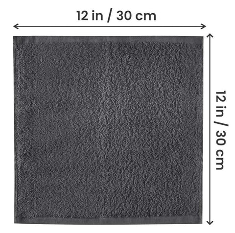 100% Cotton Face Cloths Pack of 12, Face Towels 500GSM Size (30x30cm), Soft Cotton Wash Cloths for Washing Face, Reusable Facial Cleansing Washcloths