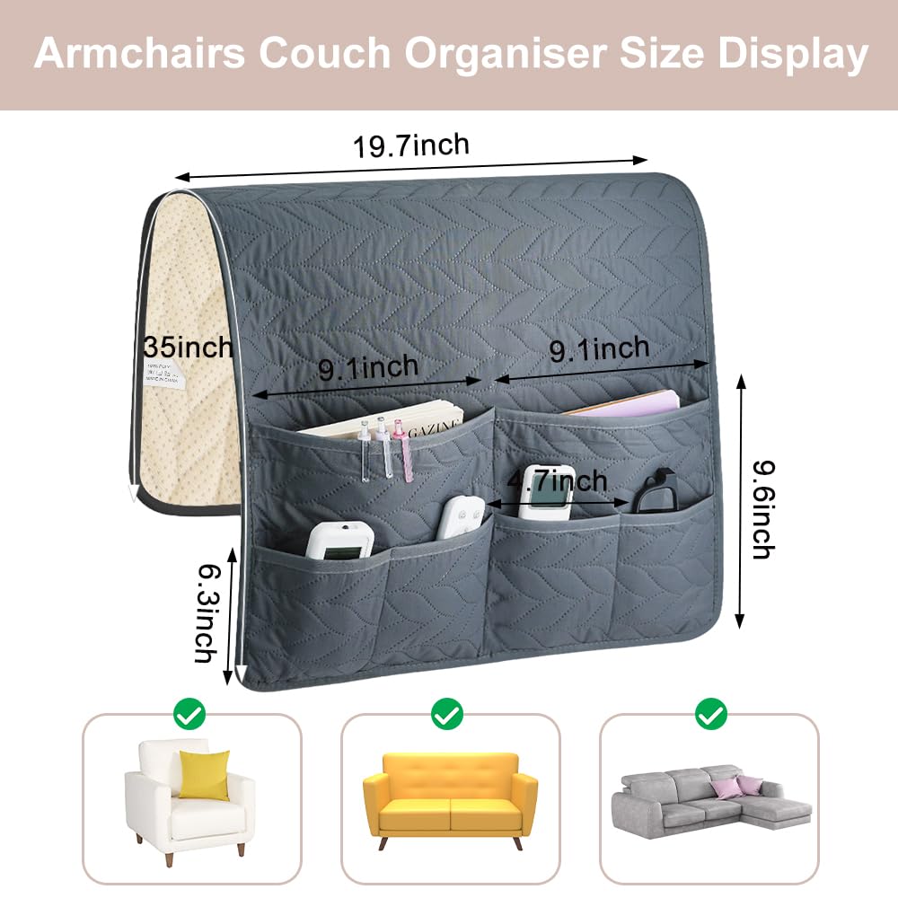 SITAKEGS Waterproof Sofa Armrest Organizer Couch Armchair Caddy Storage Bag