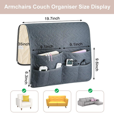 SITAKEGS Waterproof Sofa Armrest Organizer Couch Armchair Caddy Storage Bag