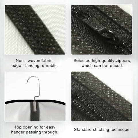 LianSinGo 2PCS Long Dress Bags Cover, 55x26 IN Garment Covers Translucent with Zipper, Waterproof Dustproof Garment Bags