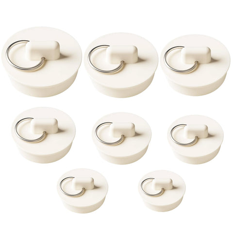 Sink Plugs, Bath Plug Replacement, Universal Bath Plug, Set of 8, Durable Rubber Design, Fits Most Sink and Bathtub Drains, Easy to Install and Remove