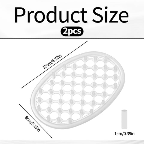 2 Pcs Silicone Soap Holder Soap Dish for Shower Simplicity Soaps Dish Non-Slip Clear Holder with Drainage Holes Self Draining Waterfall Soaps Tray