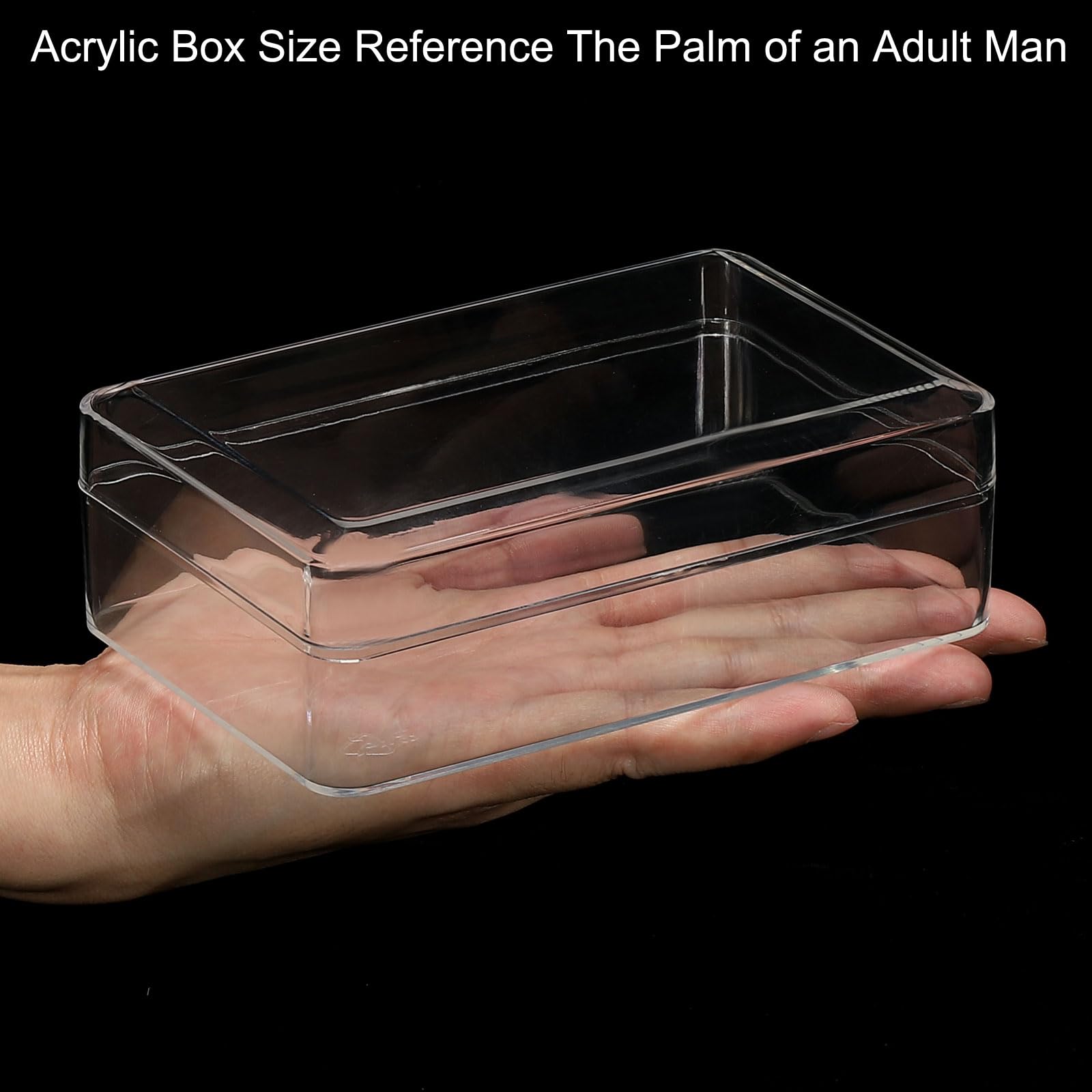 PATIKIL Acrylic Box with Lid 5.91" x 3.94" x 1.97", Clear Acrylic Display Boxes Plastic Square Cube Containers Storage Organizer for Candy Tiny