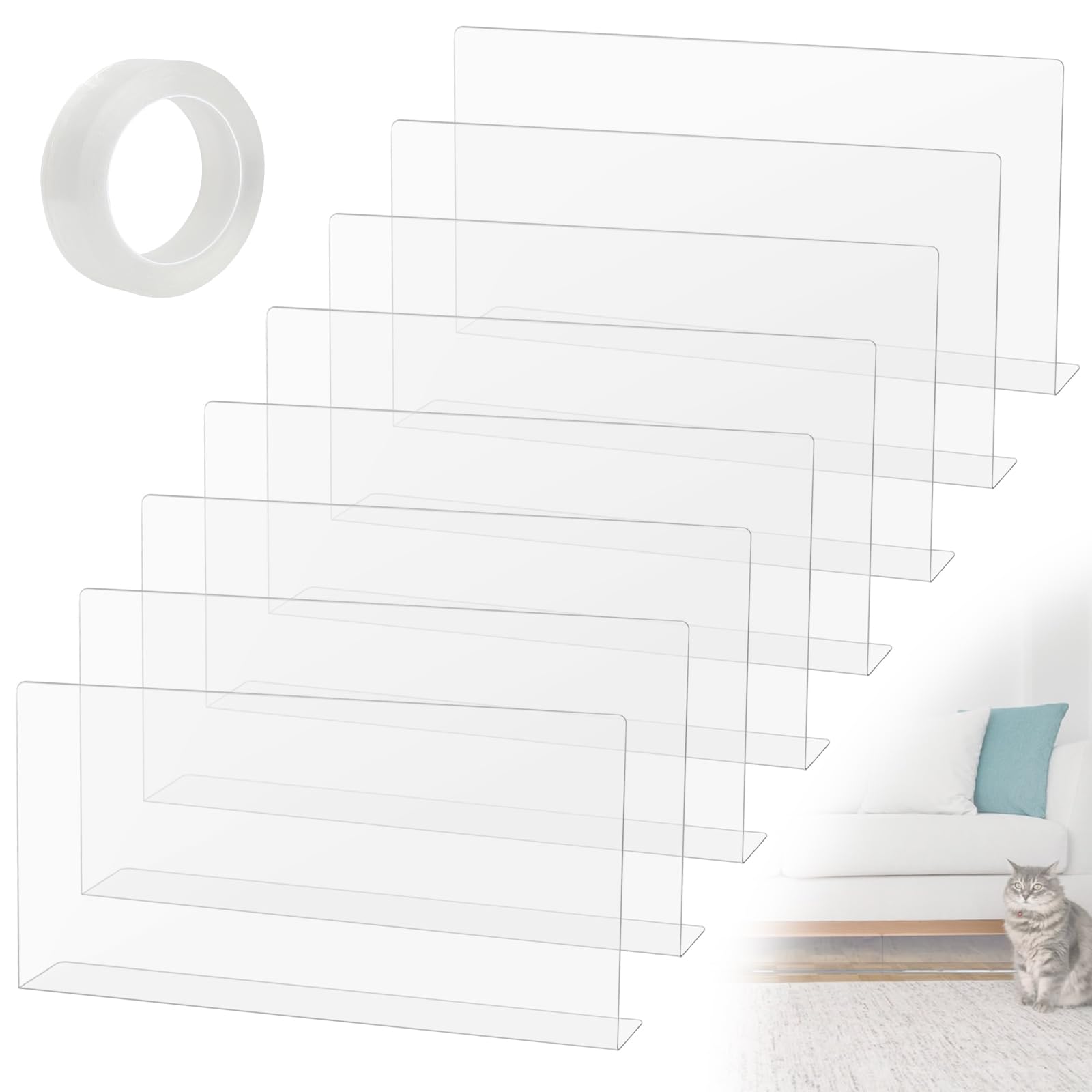 DBREAKS Pack of 8 Toy Blockers for Furniture - 40 x 20 x 5 cm Couch Blocker, Scratch Protection Sofa Cat