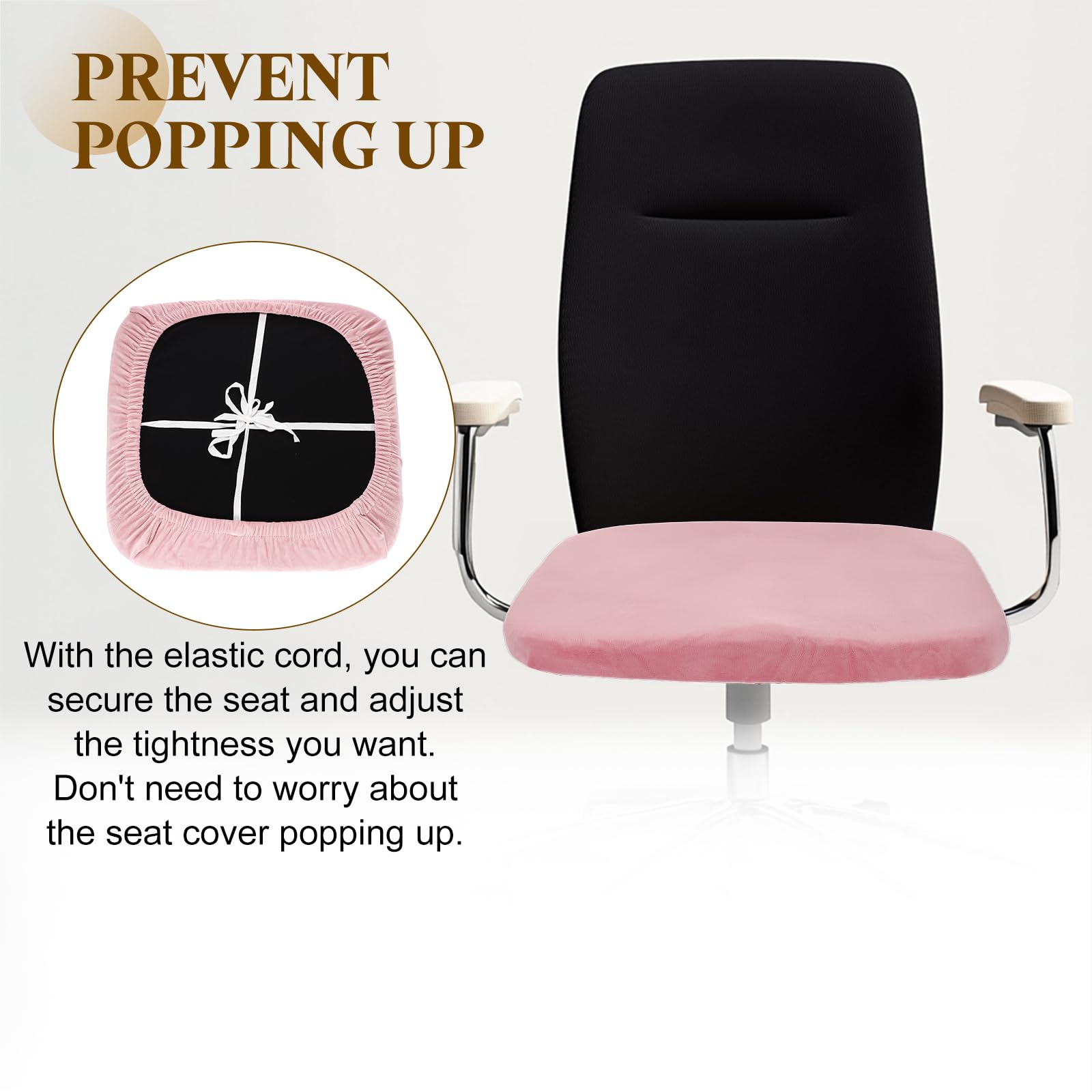 sourcing map Office Chair Cover, Stretchable Soft Rotating Chair Slipcover Washable Desk Computer Seat Cover Protector for Office Home, L(45-48cm)