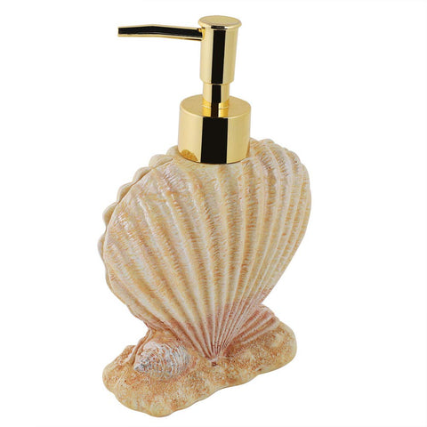 300ml Hotel Soap Gel Liquid Lotion Hand Press Bottle,Resin Material, Electroplating Press Head, Shell Shape Design for Bathroom